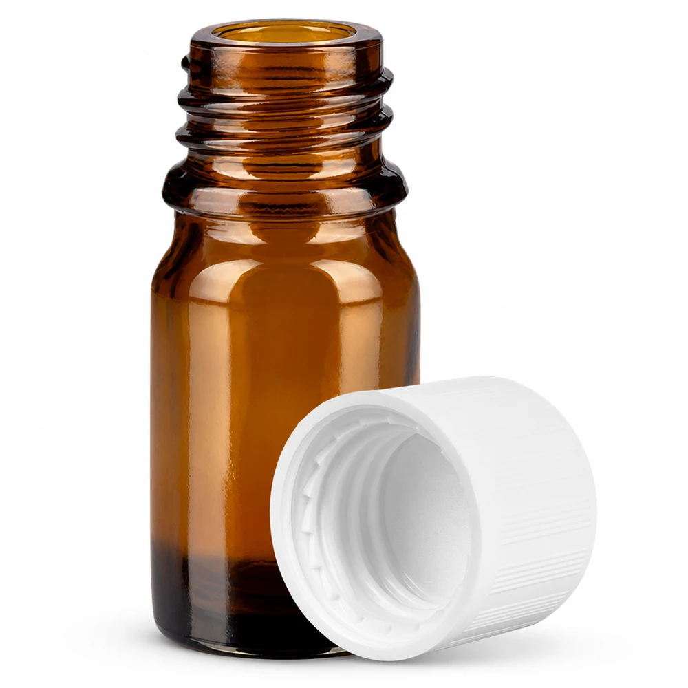 Präzise 5ml Braunglasflasche mit kindersicherem Verschluss für sichere Aufbewahrung von Wirkstoffen