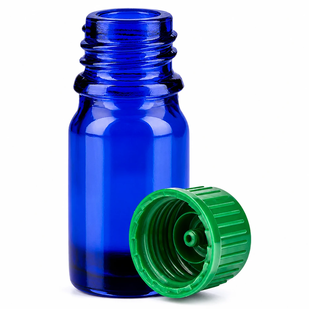 5ml Flasche 11mm Schraubverschluss grün Standard BlueLine UT18/5 Pharmaqualität 5ml Flasche 11mm SV grün STD BlueLine UT18/5 für Medikamente
