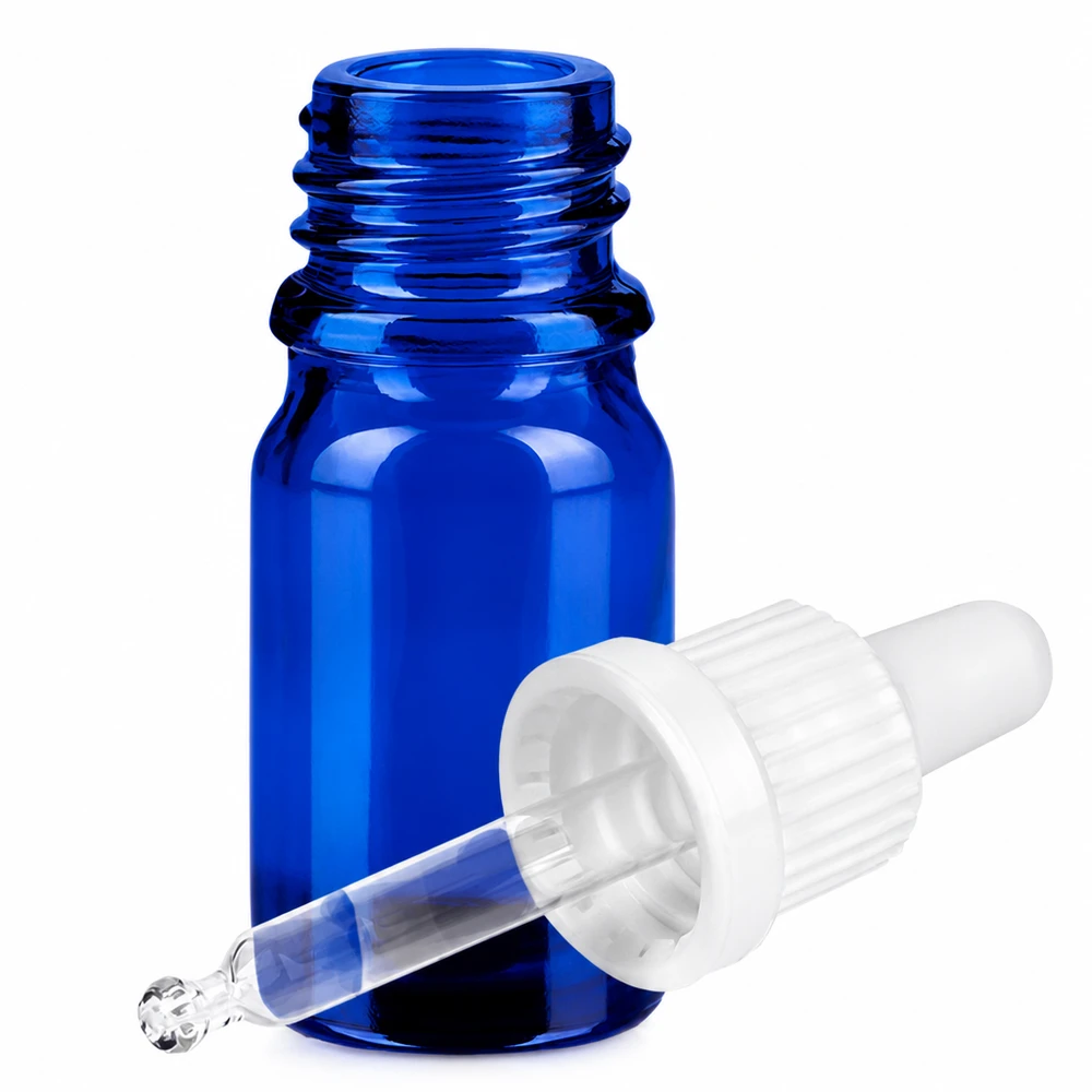 Professionelle Pipettenflasche 5ml blau mit präzisem Tropfverschluss für Medizin