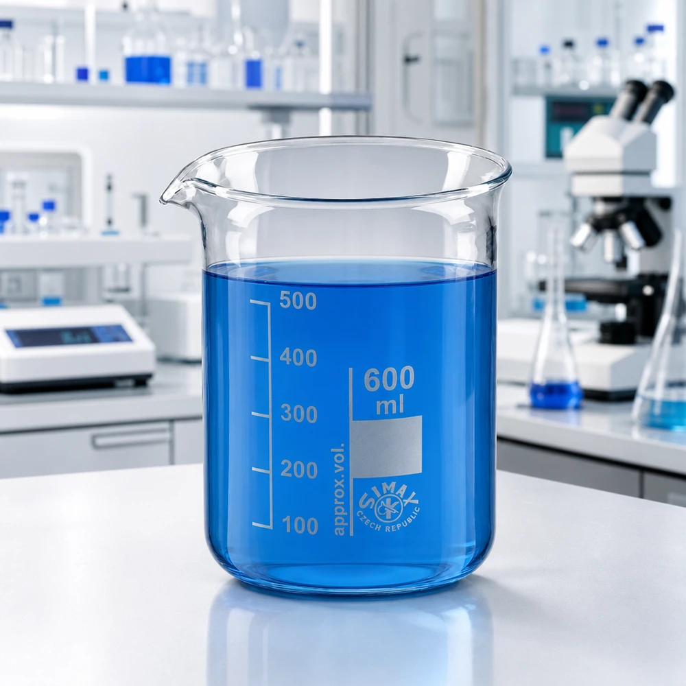 Laborglas Becherglas 600ml Borosilikat niedrige Form spülmaschinenfest mit Graduierung