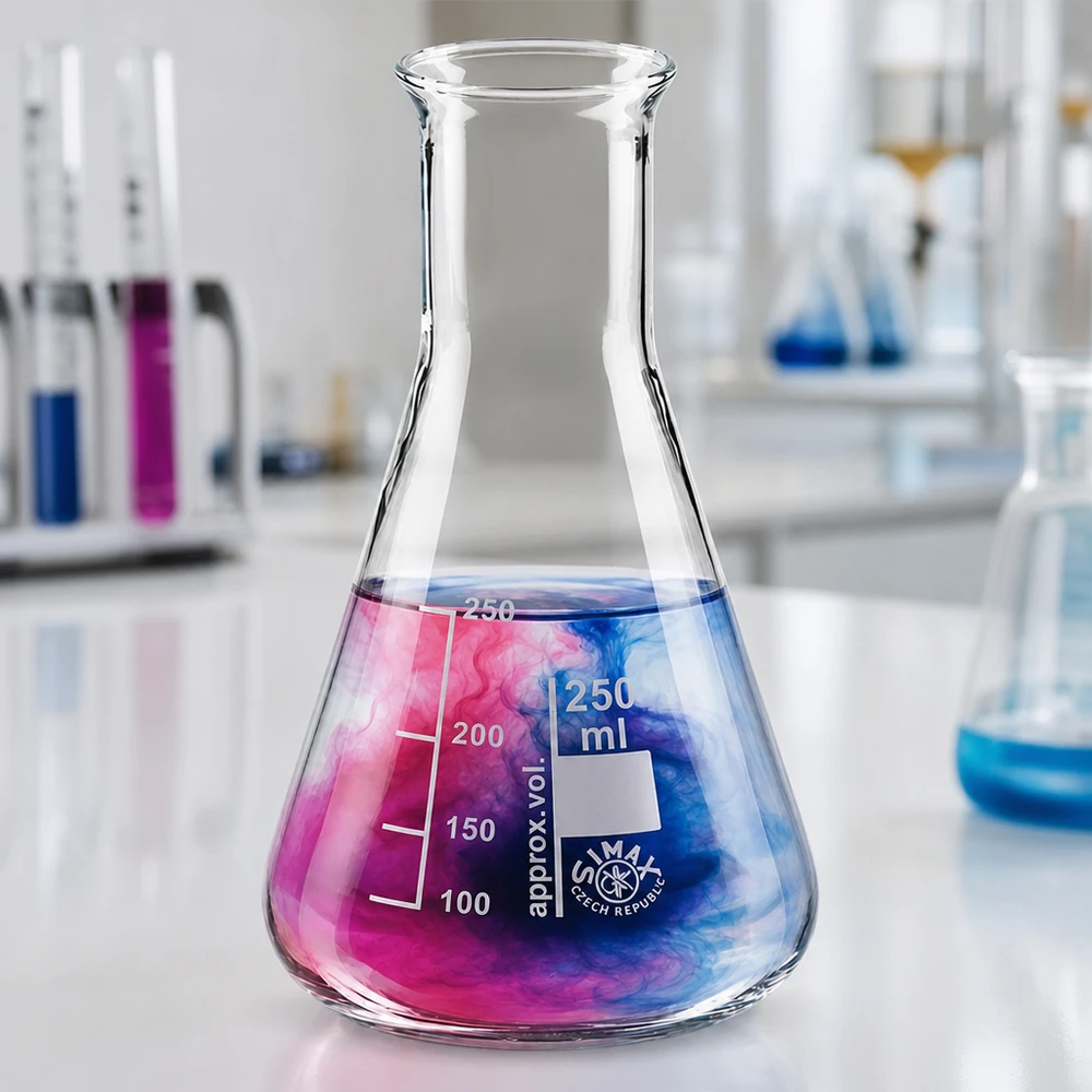 Qualitäts-Erlenmeyerkolben 250ml mit Milliliter-Markierung für genaue Volumenmessung