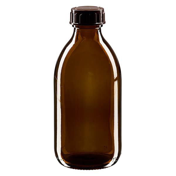 250ml Medizinflasche braun, mit Verschluss braun ApoGlas