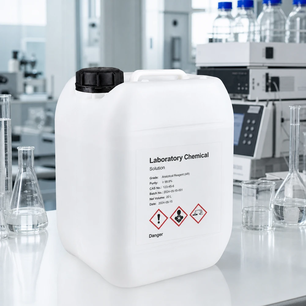 Kanister 5 Liter mit Schraubverschluss Originalitätsverschluss Kompakter 5 Liter UN-Kanister mit schwarzem Drehverschluss für chemische Lösungen