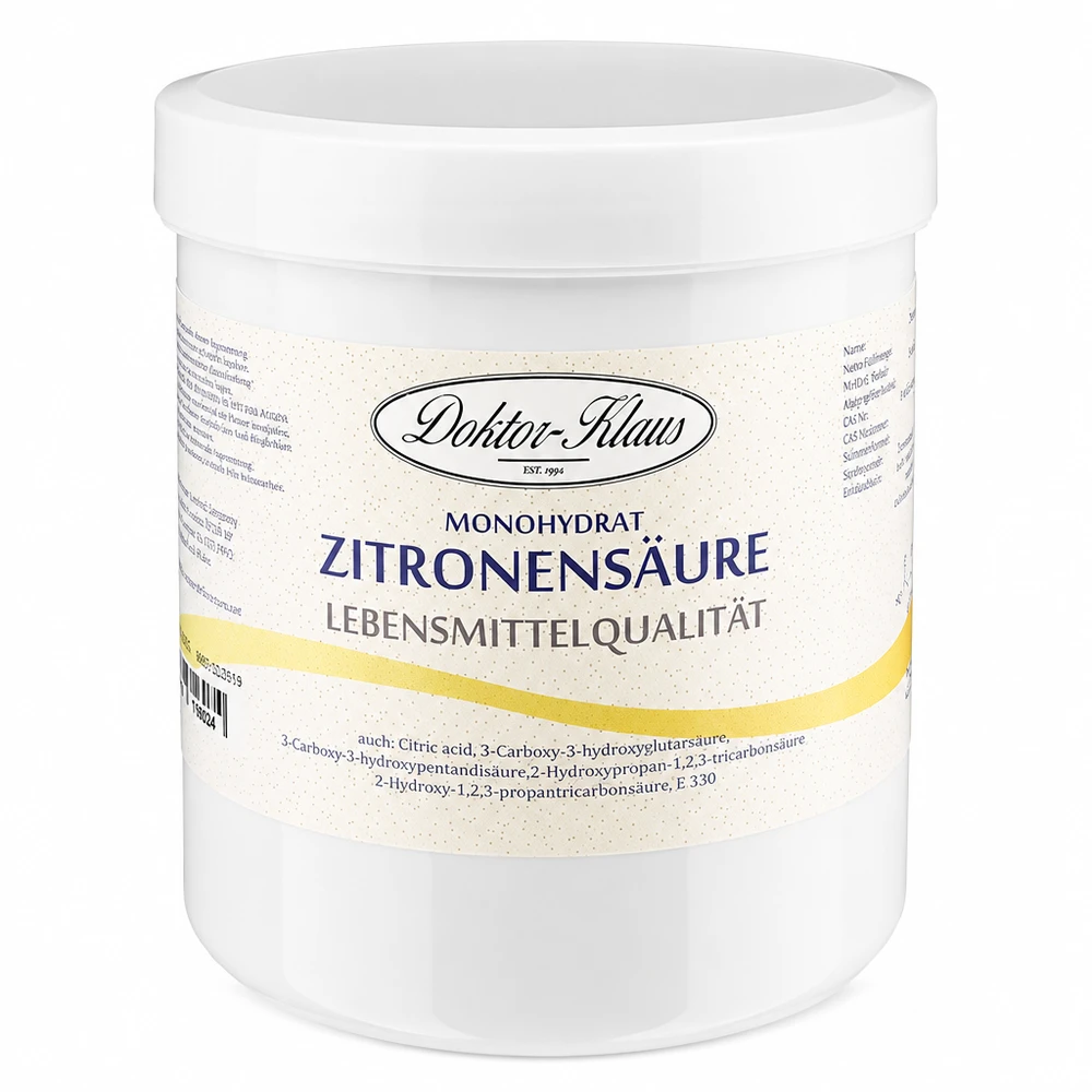Zitronensäure 500g Doktor-Klaus Lebensmittelqualität in hygienischer weißer Schraubdose