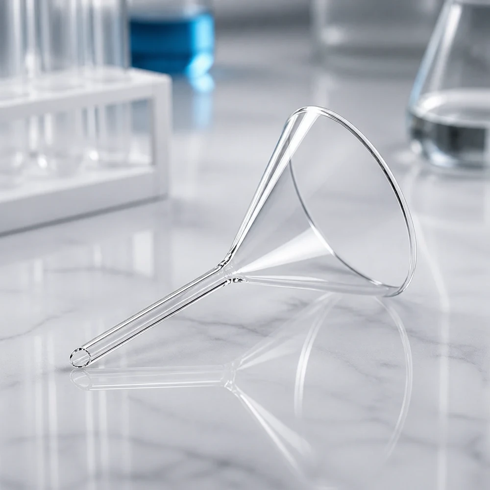 Professioneller Analysentrichter 60° Winkel ideal für quantitative Analysen im Chemielabor