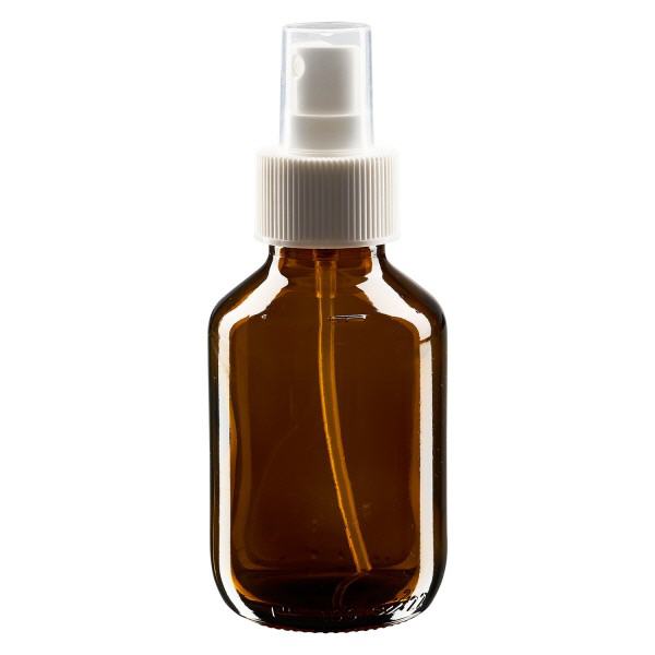 100ml Medizinflasche braun, Pumpzerstäuber weiß ApoGlas 100ml Medizinflasche braun, Pumpzerstäuber weiß ApoGlas