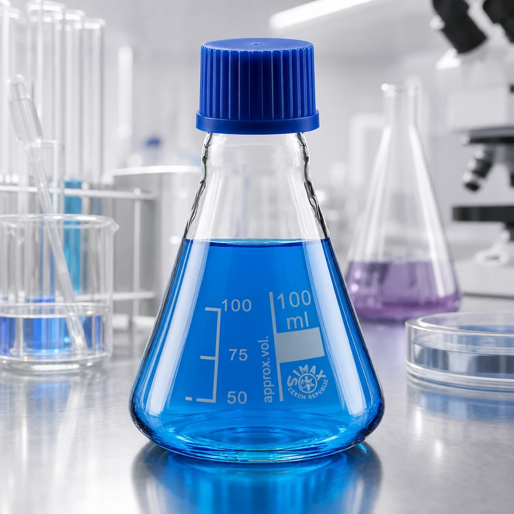 Erlenmeyerkolben 100ml Laborausrüstung mit ergonomischer Form und festem Verschluss