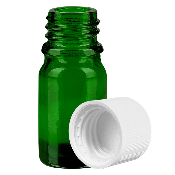 5ml Flasche 11mm Schraubverschluss weiß Standard Kindersicherung GreenLine UT18/5 5ml Flasche 11mm Schraubverschluss weiß Standard Kindersicherung GreenLine UT18/5