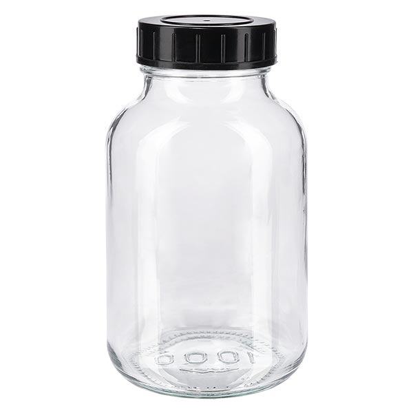 1000ml Weithalsflasche Klarglas mit Schraubdeckel