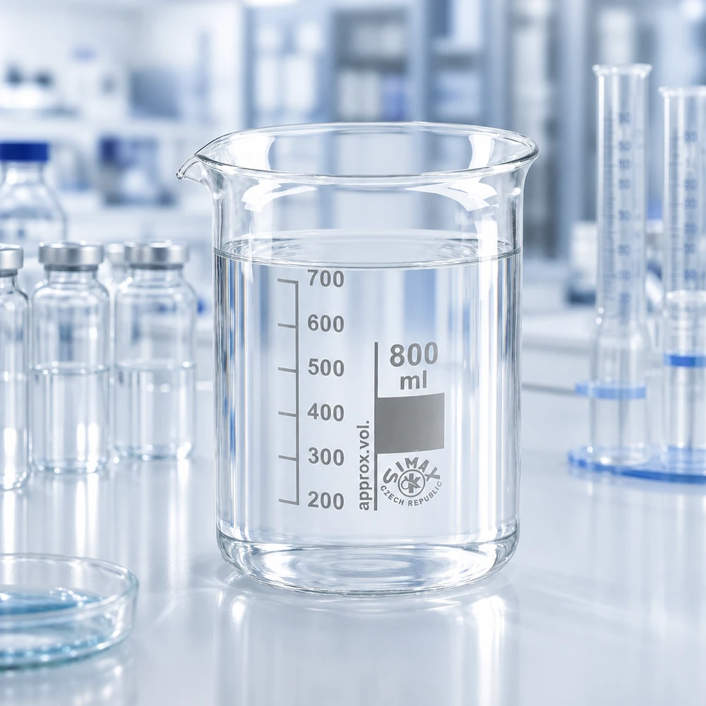 Becherglas 800ml mit ergonomischem Ausguss aus bruchfestem Borosilikatglas für Forschung und Analyse