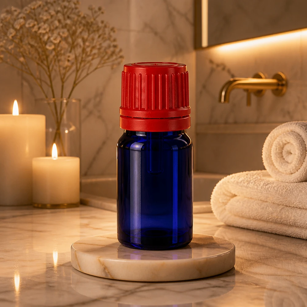 5ml Flasche 11mm Schraubverschluss rot Originalitätsverschluss BlueLine UT18/5 Pharmaqualität 5ml Glasflasche mit UV-Schutz und sicherem Verschluss BlueLine UT18/5