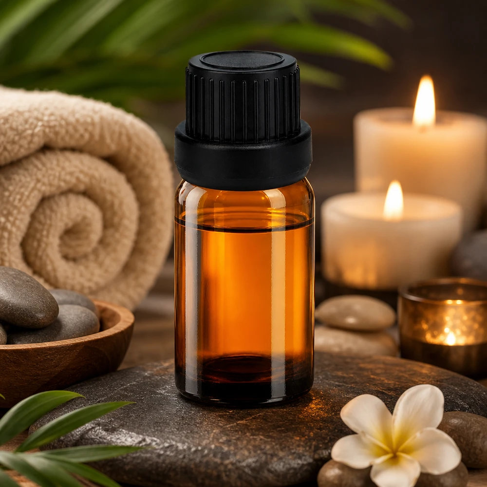 Platzsparende 5ml Mini-Glasflasche für Reisen mit auslaufsicherem schwarzem Verschluss