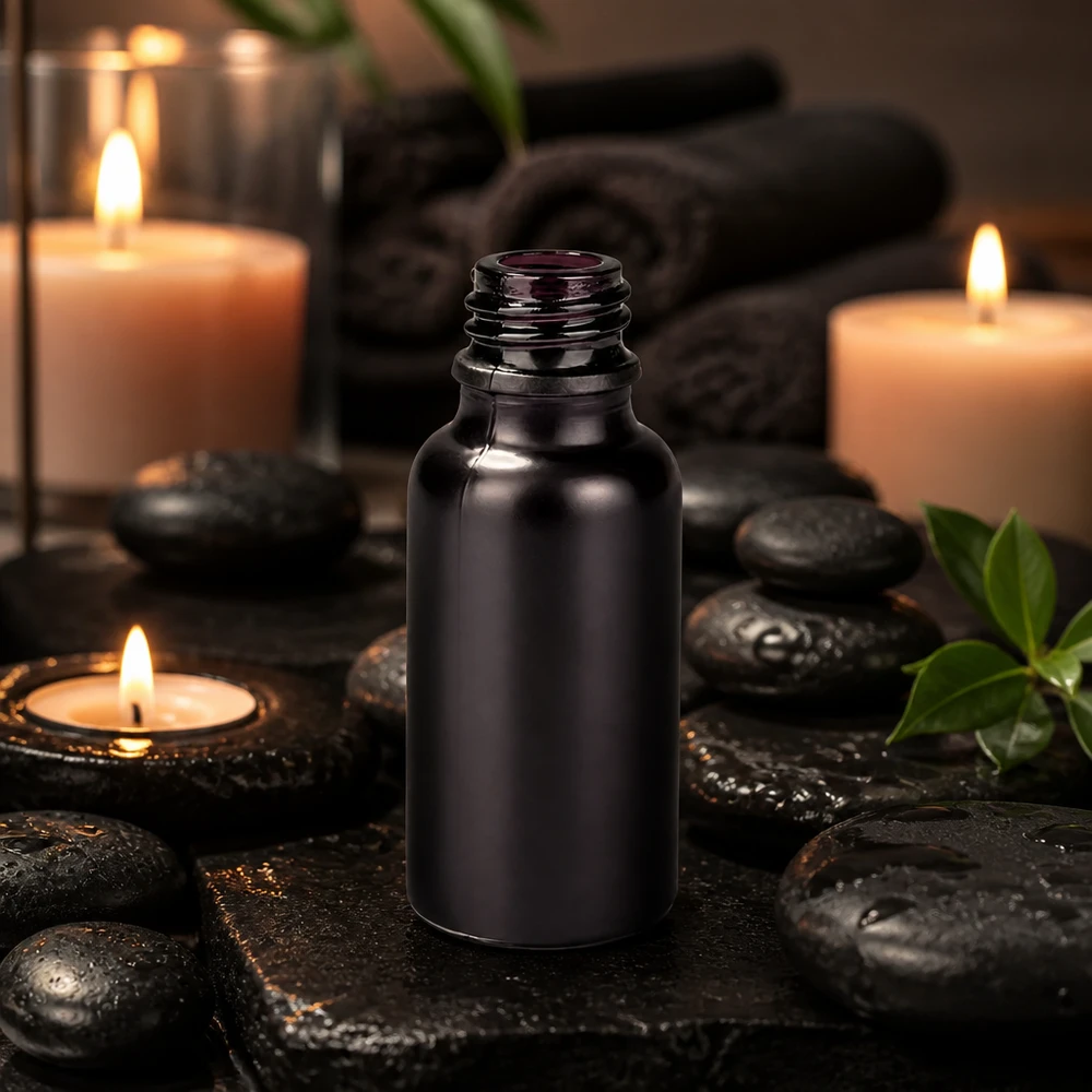 20ml Apothekerflasche BlackLine UT18/20 UNiTWIST Vielseitige schwarze Glasflasche 20ml für Naturkosmetik und Heilpflanzenextrakte mit UNiTWIST Gewinde