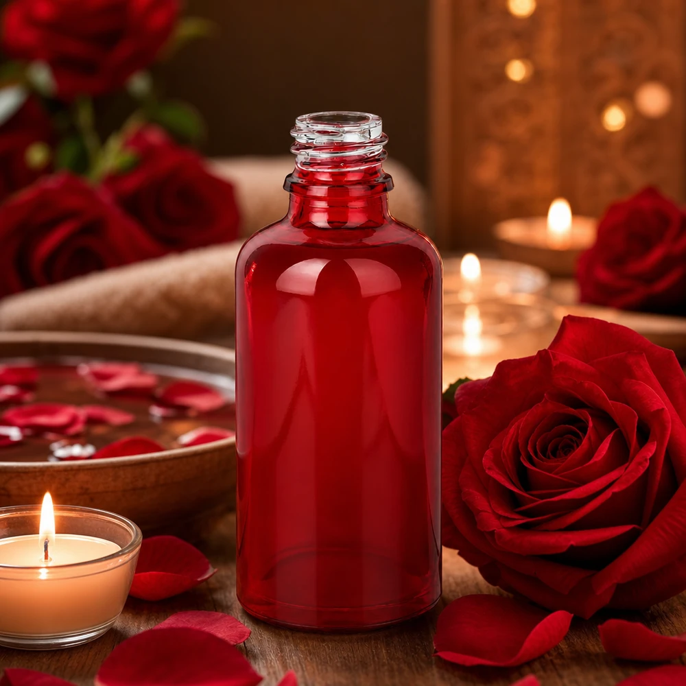 50ml Apothekenflasche RedLine UT18/50 UNiTWIST Premium 50ml Glasbehälter RedLine UT18/50 UNiTWIST mit lichtschützenden Eigenschaften in elegantem Rot