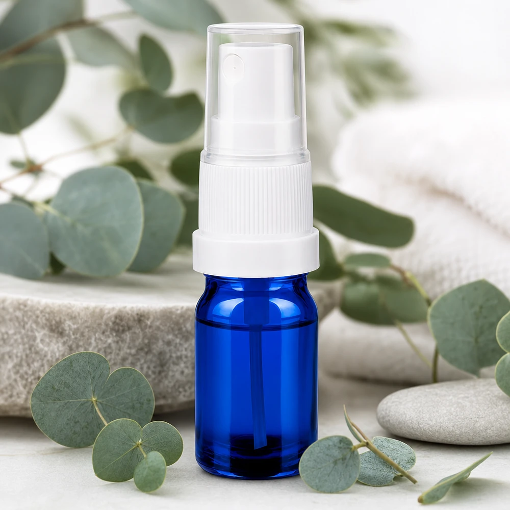 Kompakte Sprayflasche 5ml mit weißem Zerstäuber für mobile Anwendung STD BlueLine UT18/5