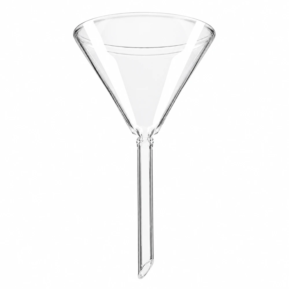 Trichter ø70mm Kalk-Soda, Winkel 60°, Kurzstil Durchsichtiger Einfülltrichter Ø 70mm aus Kalk-Soda-Glas mit 60 Grad Trichterwinkel