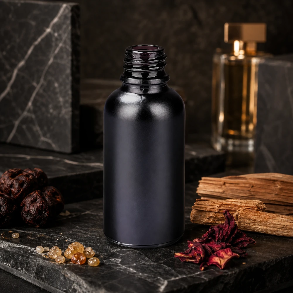 Stilvolle 30ml Glasflasche BlackLine UT18/30 mit elegantem Design für pharmazeutische Anwendungen