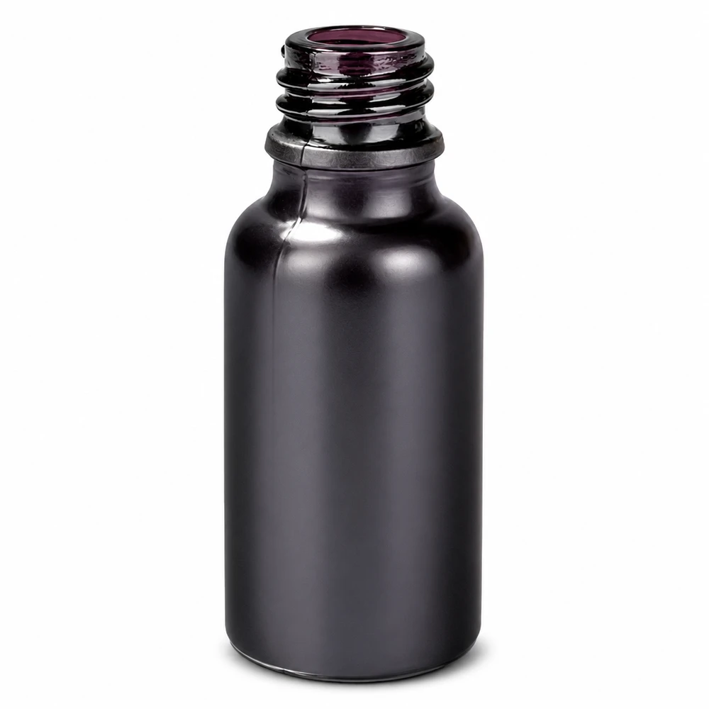 20ml Apothekerflasche BlackLine UT18/20 UNiTWIST Zylindrische 20ml Glasflasche BlackLine Design mit UT18/20 Gewinde für medizinische Präparate