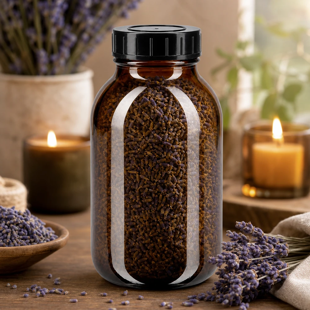 500ml Weithalsflasche Braunglas mit Schraubdeckel Professionelle 500ml Braunglasflasche mit Schraubverschluss für Aromatherapie und Kosmetik