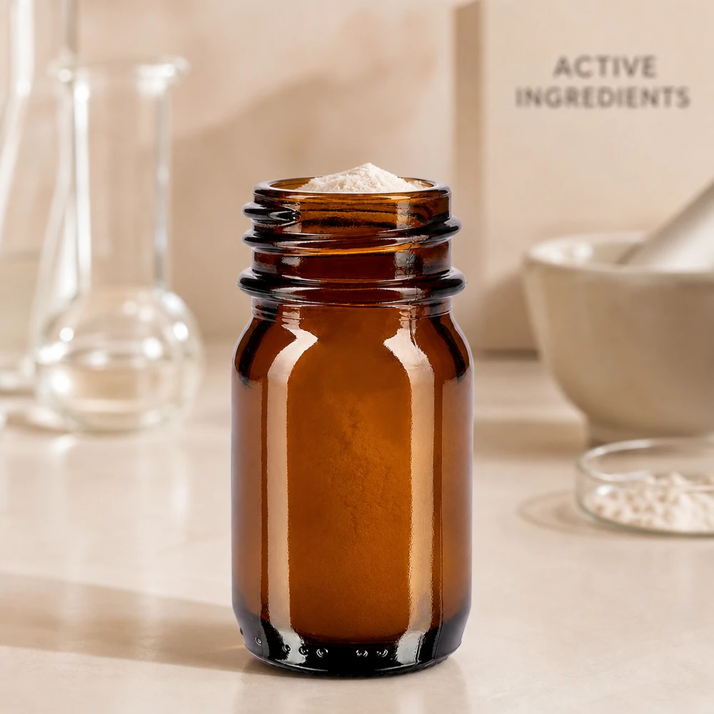 Professionelle Braunglas Weithalsflasche 30ml für Apotheken und Labore