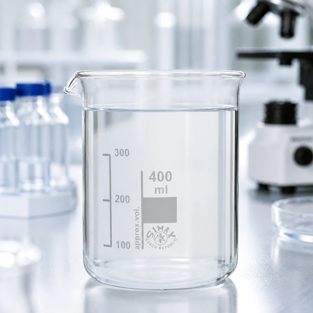 Becherglas 400ml Borosilikatglas, niedrige Form Chemikalienresistentes 400ml Becherglas aus Borosilikatglas für analytische Arbeiten im Labor