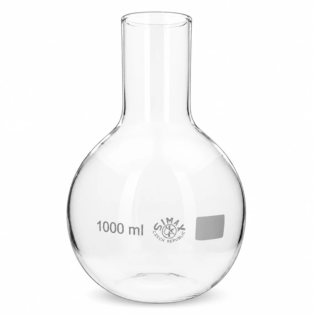 Stehkolben 1000ml Weithals Professioneller 1000ml Rundkolben mit weiter Öffnung für Laborarbeiten und Synthesen