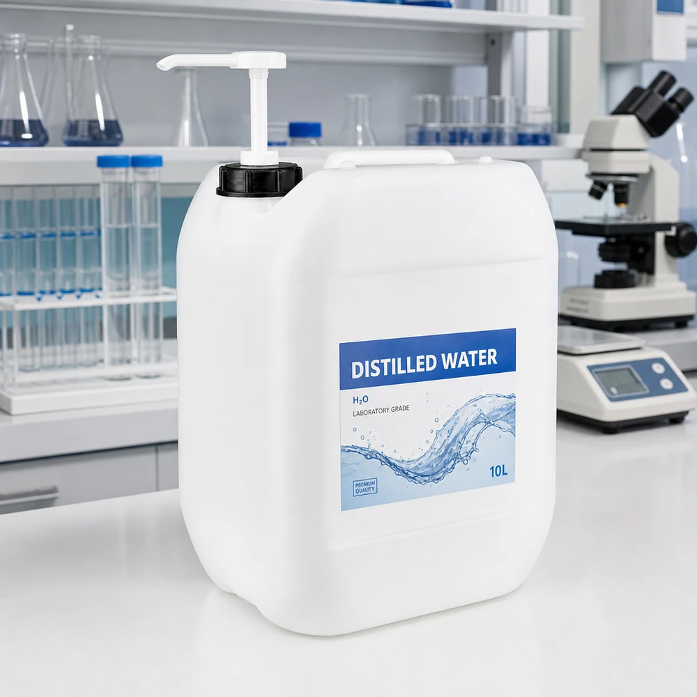 Kompakter 10 Liter Vorratsbehälter mit Dosierpumpe für Labor Grade destilliertes Wasser 10L