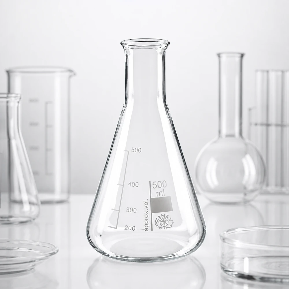 Klassischer 500ml Erlenmeyerkolben mit Enghalskonstruktion für sichere Stoffmischungen