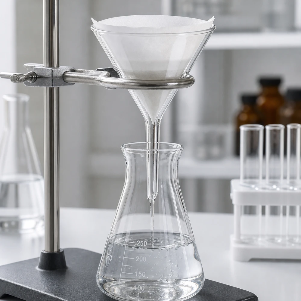 Säureresistenter Borosilikat-Glastrichter 55mm Kurzform für aggressive Chemikalien