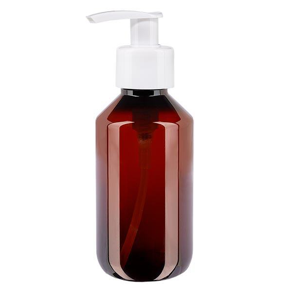 PET Flasche 200ml mit Dispenserpumpe weiß PET Flasche 200ml mit Dispenserpumpe weiß