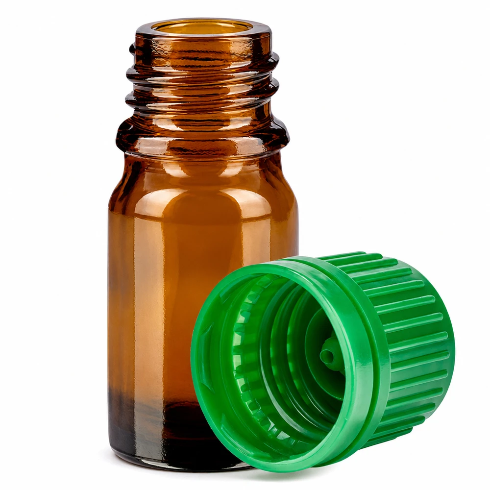 5ml Flasche 11mm Schraubverschluss grün Originalitätsverschluss BrownLine UT18/5 Handliche 5ml Glasflasche mit kontrastreichem grün-braunem Design für einfache Identifikation