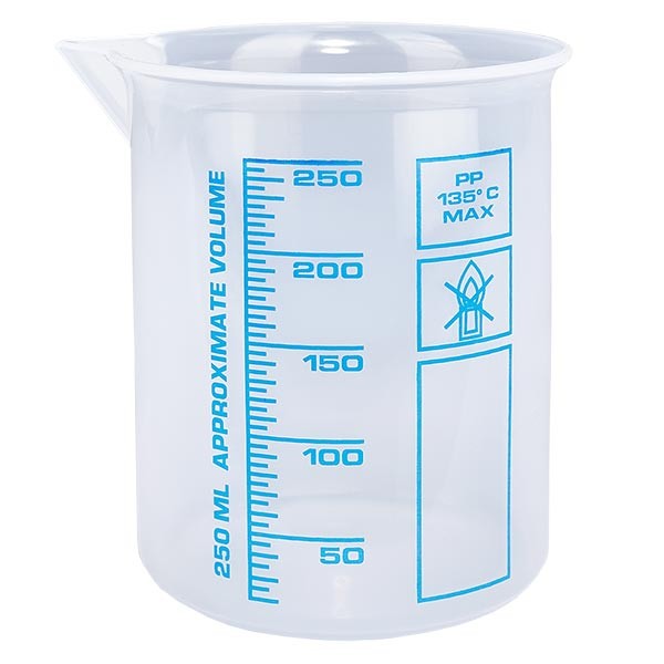 250ml Messbecher (Griffinbecher) PP, antistatisch 250ml Messbecher (Griffinbecher) PP, antistatisch