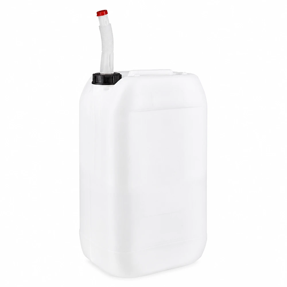 Robuster Kunststoffbehälter 15 Liter mit flexiblem Einfüllrohr in Lebensmittelqualität
