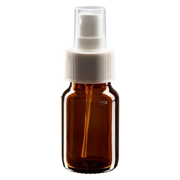 30ml Medizinflasche braun, Pumpzerstäuber weiß ApoGlas