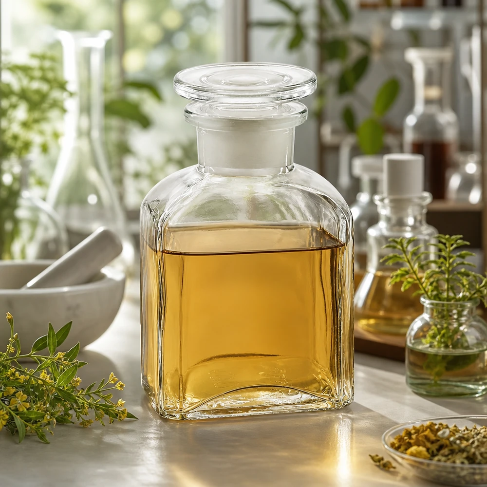 Vierkantflasche 150ml klar Weithals Glasstopfen Borosilikat Vorratsflasche 150ml viereckig klar mit Glasstopfen für Naturkosmetik