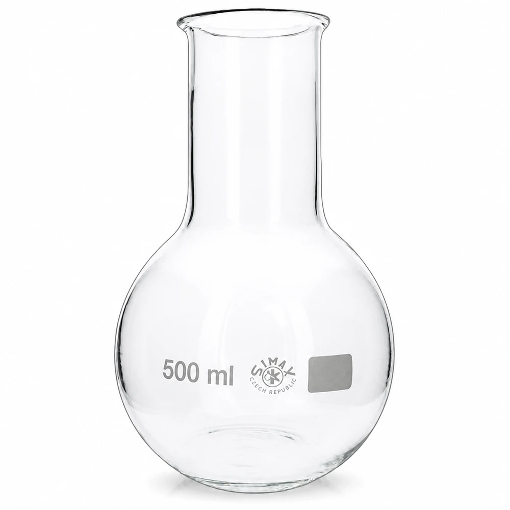 Stehkolben 500ml Weithals Weithalskolben 500ml transparent mit stabilem Stand für analytische Arbeiten