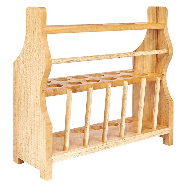 Reagenzglasgestelle aus Holz, für Gläser bis ca. 18 mm Ø Reagenzglasgestelle aus Holz, für Gläser bis ca. 18 mm Ø
