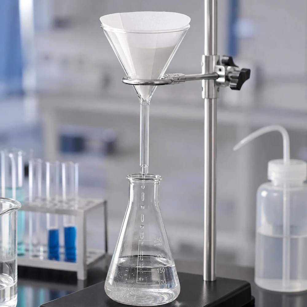 Trichter ø100mm Kalk-Soda, Winkel 60°, Kurzstil Standardlabortrichter 10cm aus bewährtem Kalk-Soda-Glas für vielseitige wissenschaftliche Arbeiten