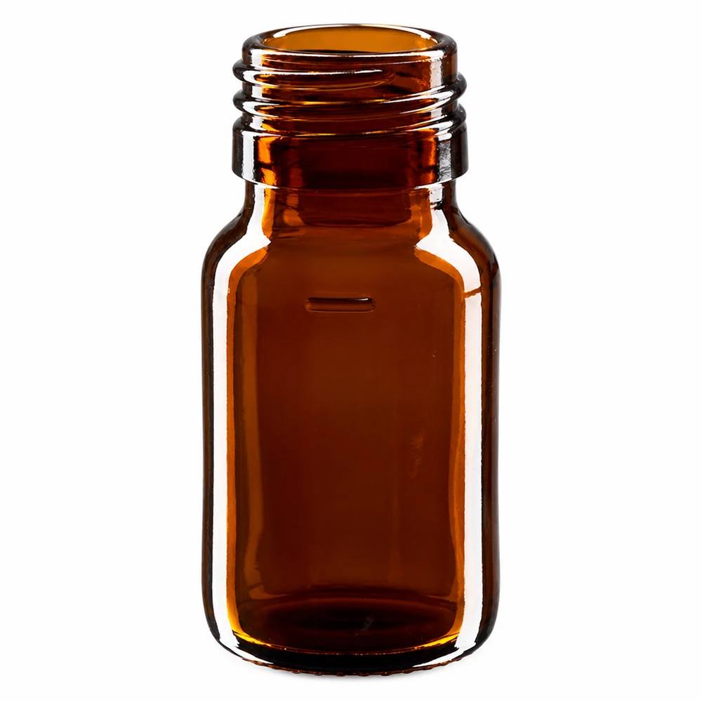 30ml Medizinflasche braun, ohne Verschluss PP28 ApoGlas Kompakte braune Medizinflasche 30ml aus Glas mit PP28 Hals für Apotheken ohne Deckel
