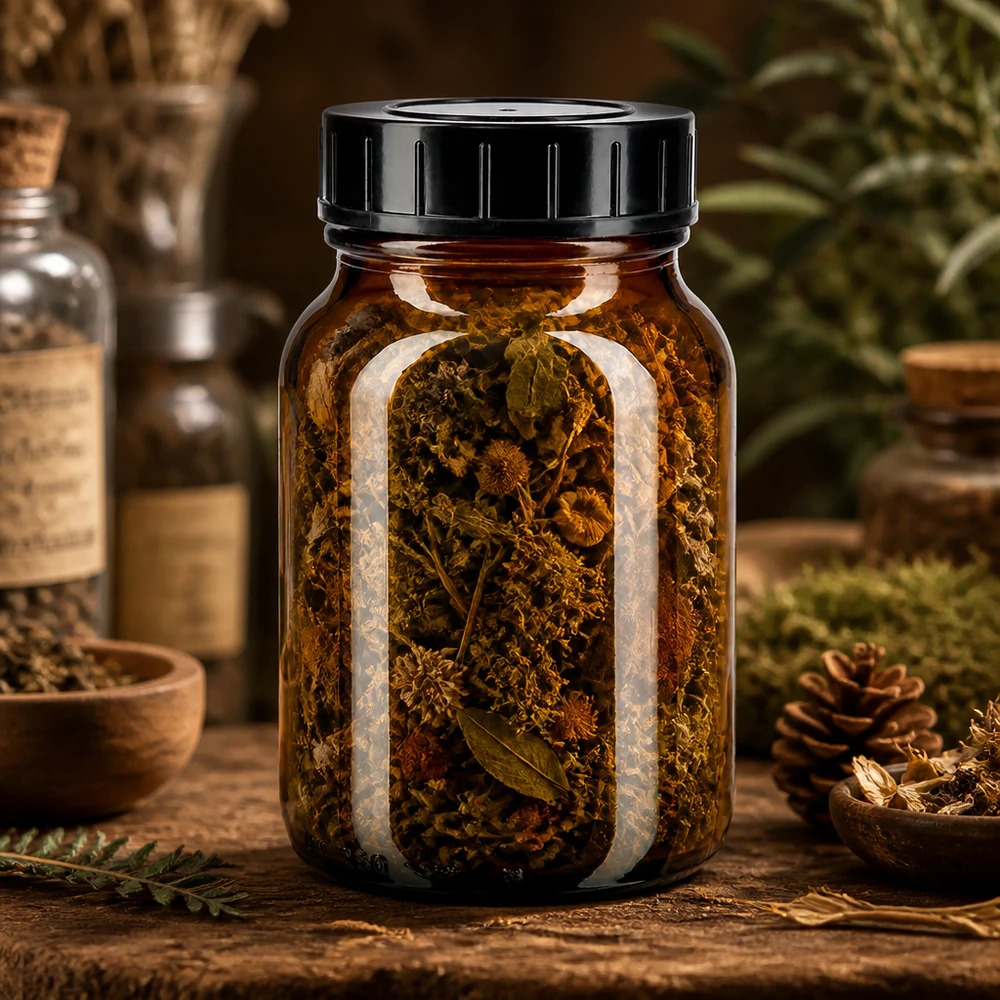 Traditionelle Aufbewahrungsflasche 250ml aus getöntem Glas mit festem Verschluss für Homöopathie