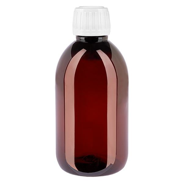PET Flasche 250ml mit weißem Standard Originalitätsverschluss PET Flasche 250ml mit weißem Standard Originalitätsverschluss