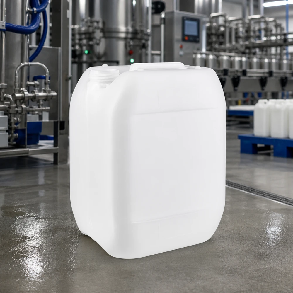 Vierkantkanister 10 Liter naturweiß ohne Verschluss lebensmittelechter HDPE Vorratsbehälter