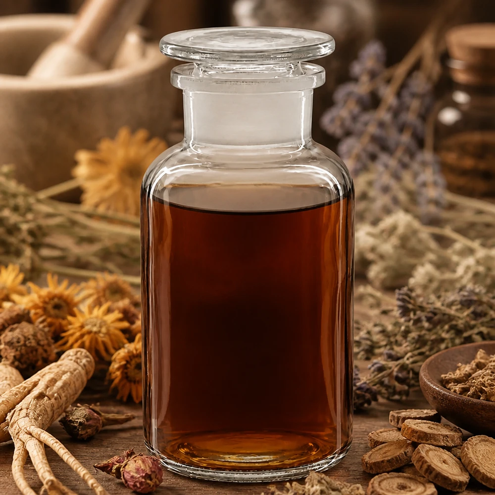 Dekorative Apothekerflasche 500ml klar mit Glasstopfen für Kräuteröle und Naturkosmetik