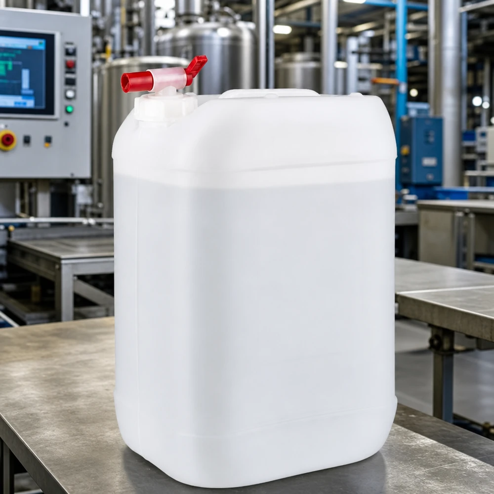Kanister 25 Liter mit Auslaufhahn Stapelbarer Flüssigkeitskanister 25 Liter mit Entnahmehahn für Betriebe