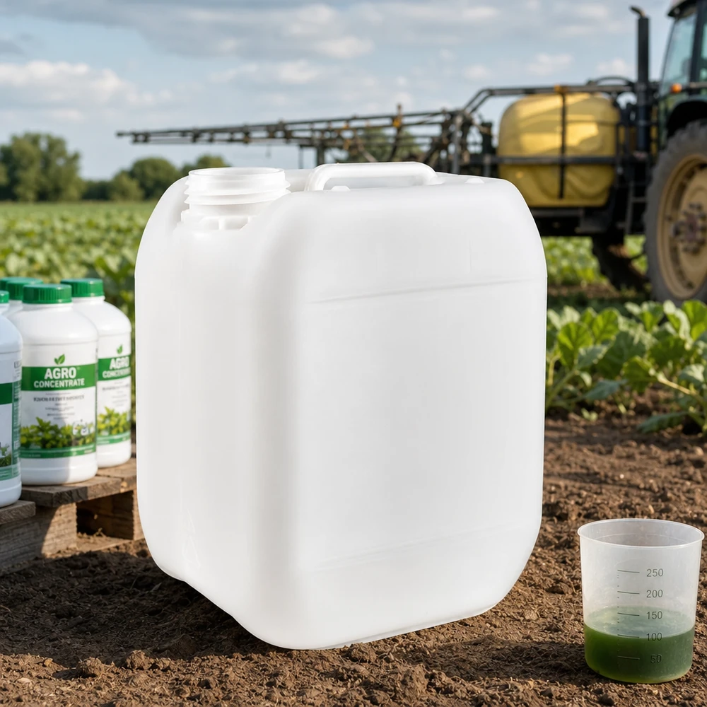 Kanister 5 Liter ohne Verschluss Rechteckiger Leerkanister 5 Liter ohne Verschluss mit Doppelöffnung für landwirtschaftliche Anwendung