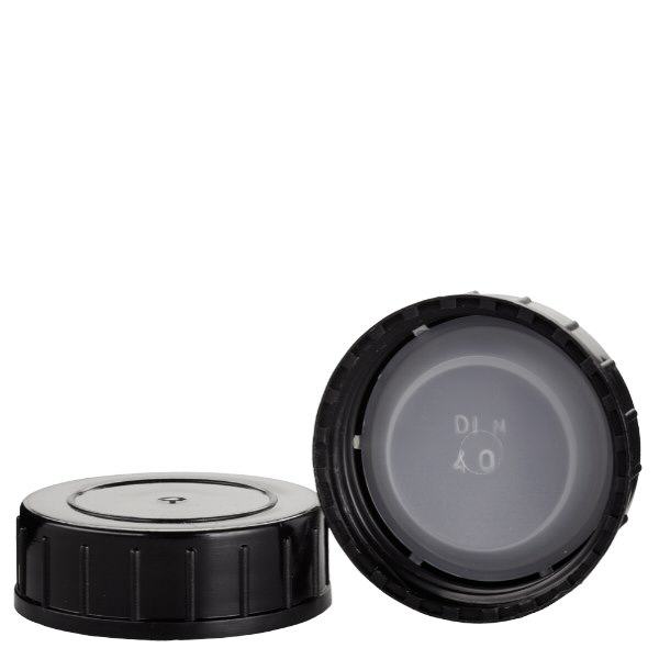 Schraubverschluss schwarz aus PolypropylenN 40mm (DIN 40) Schraubverschluss schwarz aus PolypropylenN 40mm (DIN 40)