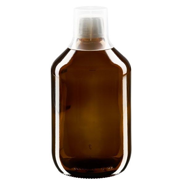 500ml Medizinflasche braun, Verschluss Originalitätsverschluss mit Dosierbecher 30ml ApoGlas 500ml Medizinflasche braun, Verschluss Originalitätsverschluss mit Dosierbecher 30ml ApoGlas