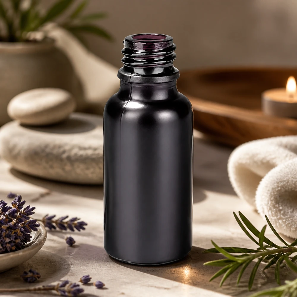 20ml Apothekerflasche BlackLine UT18/20 UNiTWIST Elegante 20ml Apothekerflasche BlackLine mit matter schwarzer Oberfläche und UNiTWIST System