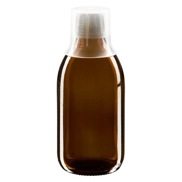 250ml Medizinflasche braun, Verschluss Originalitätsverschluss mit Dosierbecher 30ml ApoGlas 250ml Medizinflasche braun, Verschluss Originalitätsverschluss mit Dosierbecher 30ml ApoGlas