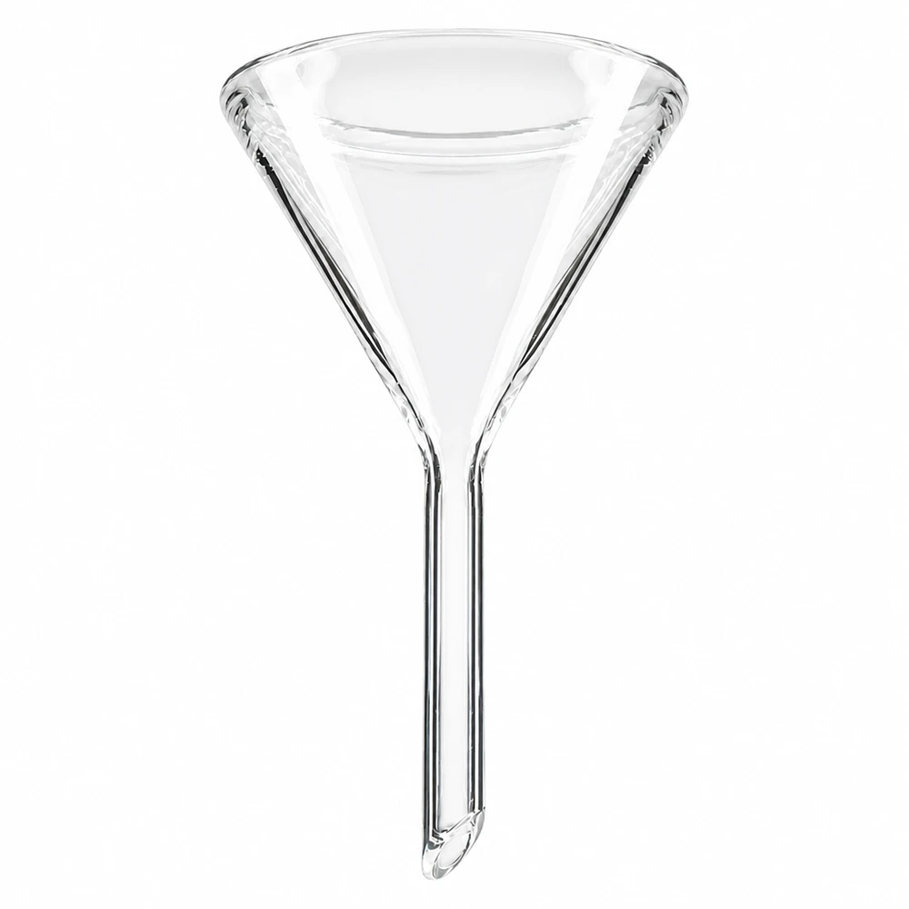 Trichter ø45mm Kalk-Soda, Winkel 60°, Kurzstil Professioneller 60-Grad-Trichter Ø 45mm aus robustem Kalk-Soda-Glas mit kurzer Tülle